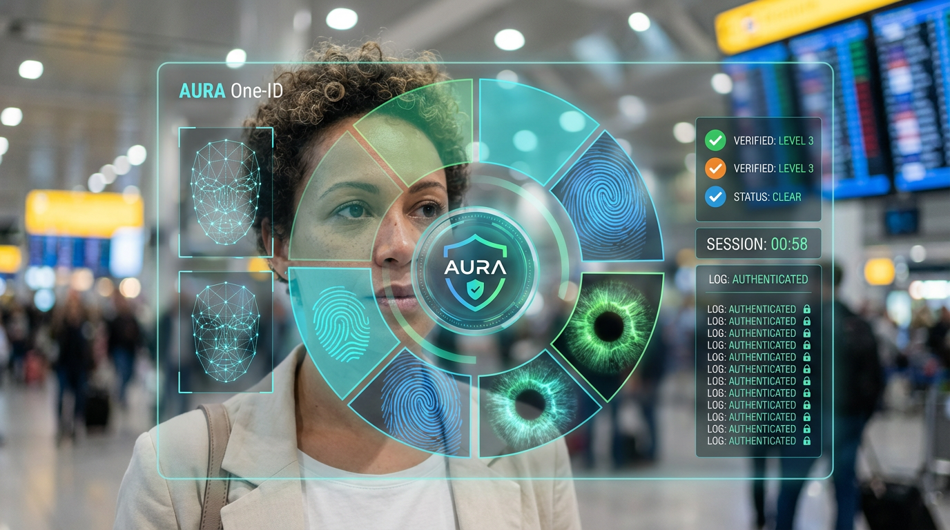Biometric identity verification with secure token overlay
