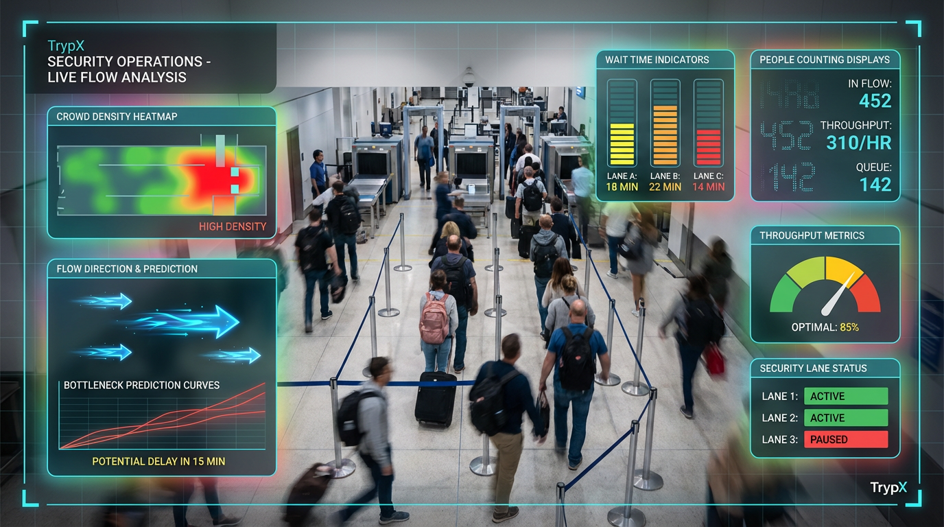 Passenger flow visualization with predictive analytics