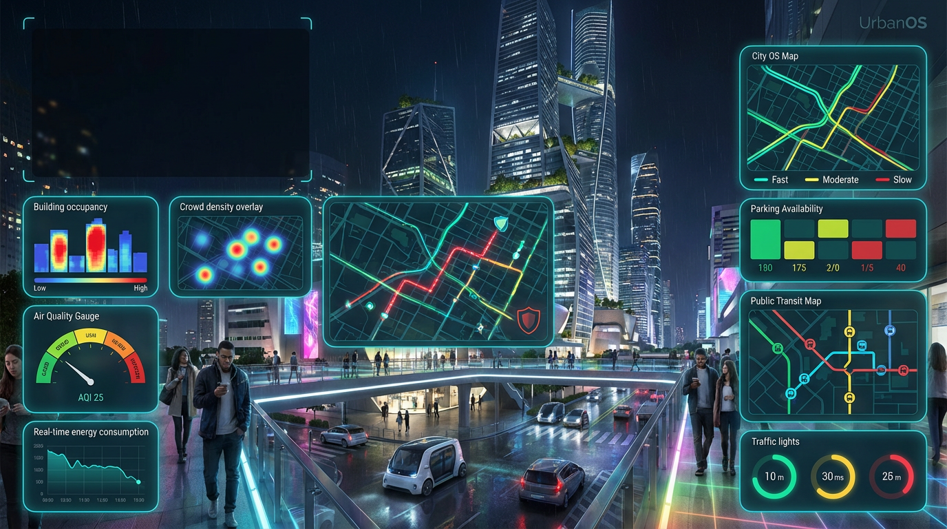 Smart city with connected infrastructure
